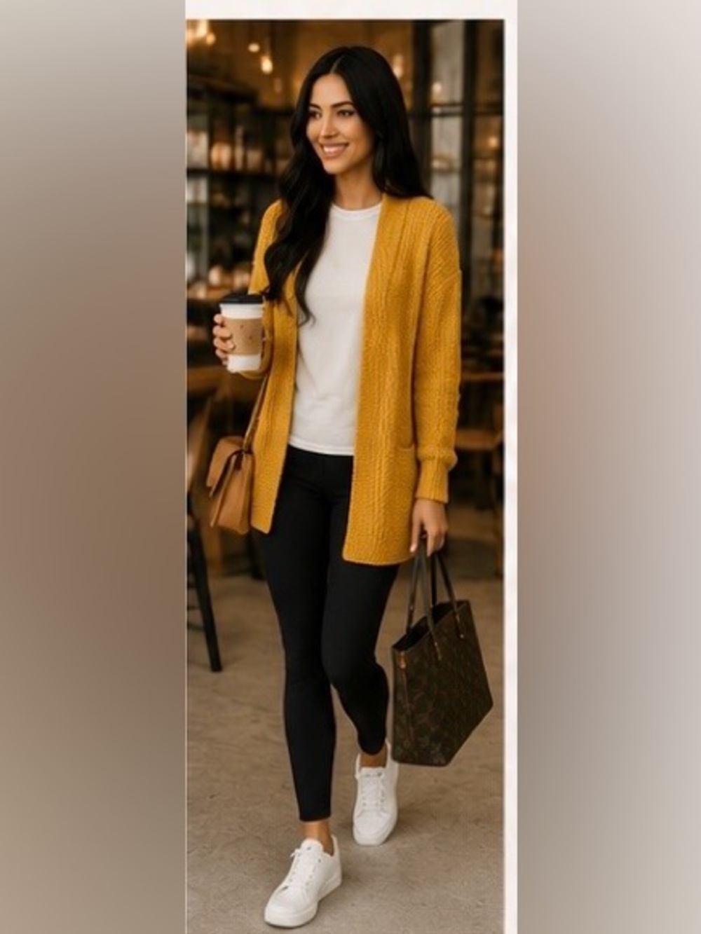 Jason Maxwell Mustard Yellow Open-Front Knit Cardigan | Size Small